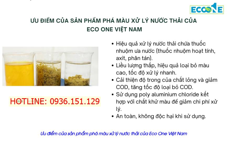 ưu điểm của sản phẩm phá màu xử lý nước thải